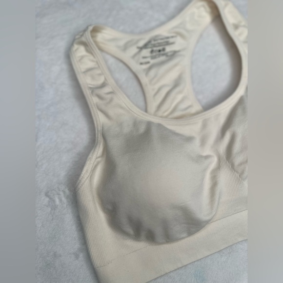 Racerback Sports Bra Removable Pad Size S Rene Rofe Nordstrom Rack Ivory/Cream - Picture 3 of 9